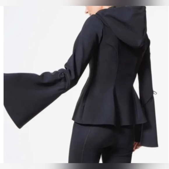 Jonathan Simkhai Hood Jacket. Size Medium Black Flare Sleeves. Zip Up. Like New - Picture 15 of 16